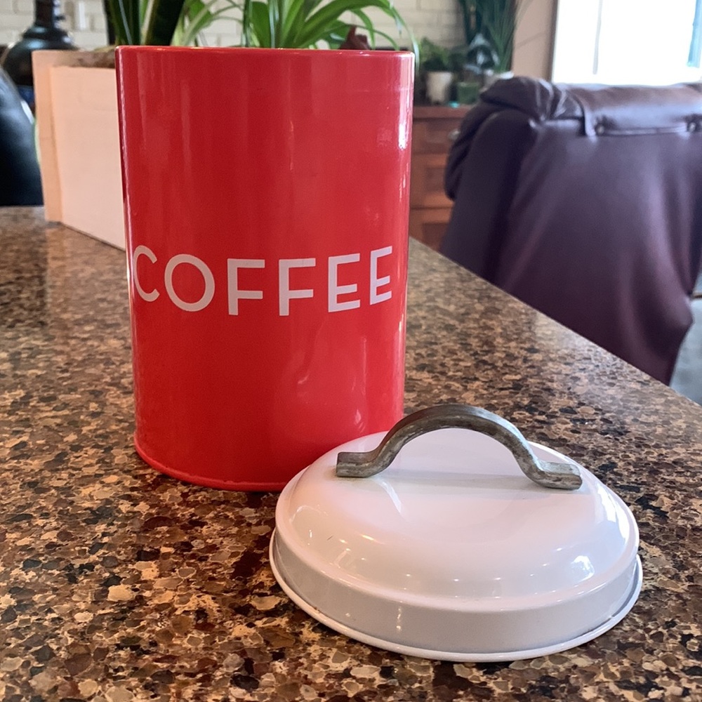 Red Coffee Tin - Picture 2 of 3